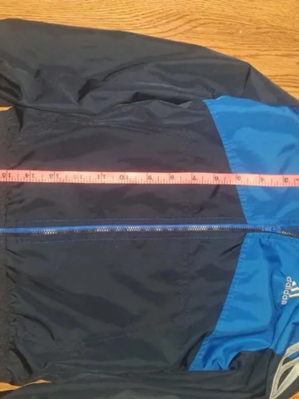 Adidas Boys 4T Full Zip Colorblock Track Jacket Blue/Black Polyester